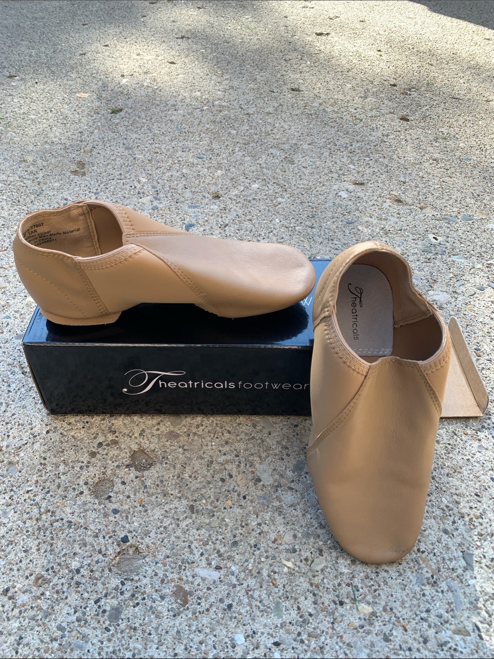 Theatricals Kids Tan Jazz Shoes - Flexible Leather Practice Shoes